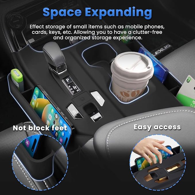 Autorder Silicone Center Console Organizer&Cup Holder for 2022-2025 2026 NX 250/350/350H/450H Accessories Seat Gap Storage Box with Cup Holder Insert Tray Anti-Scratch Gear Shift Panel Trim Cover