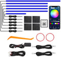 Acrylic Interior Car LED Strip Light with Wireless APP, RGB 6 in 1 with 175 inches 612 LEDs Fiber Optic Car Ambient Lighting Kits, Dynamic Music Sync Neon LED Strip Lights for Car