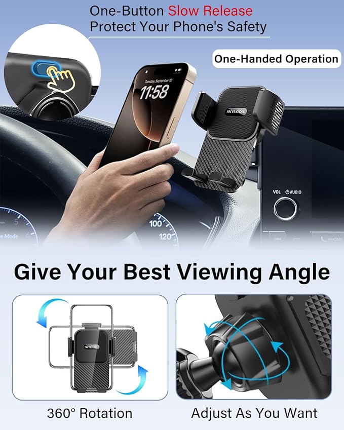 SKYLOTEC Car Phone Holder for Chevrolet Chevy Tahoe/Suburban/GMC Yukon 2021 2022 2023 2024 Accessories 10.2-inch Screen Fixed Clip, Automobile Cradles Phone Mount, Cell Phone Base Not Block Air Vent
