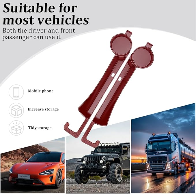 2PCS Car Seat Gap Filler, Soft Carbon Fiber Vehicle Between Seat and Console Organizer with Cup Holder, Prevent Falling Automotive Interior Chair Gap Plug, Universal Fit (Red)