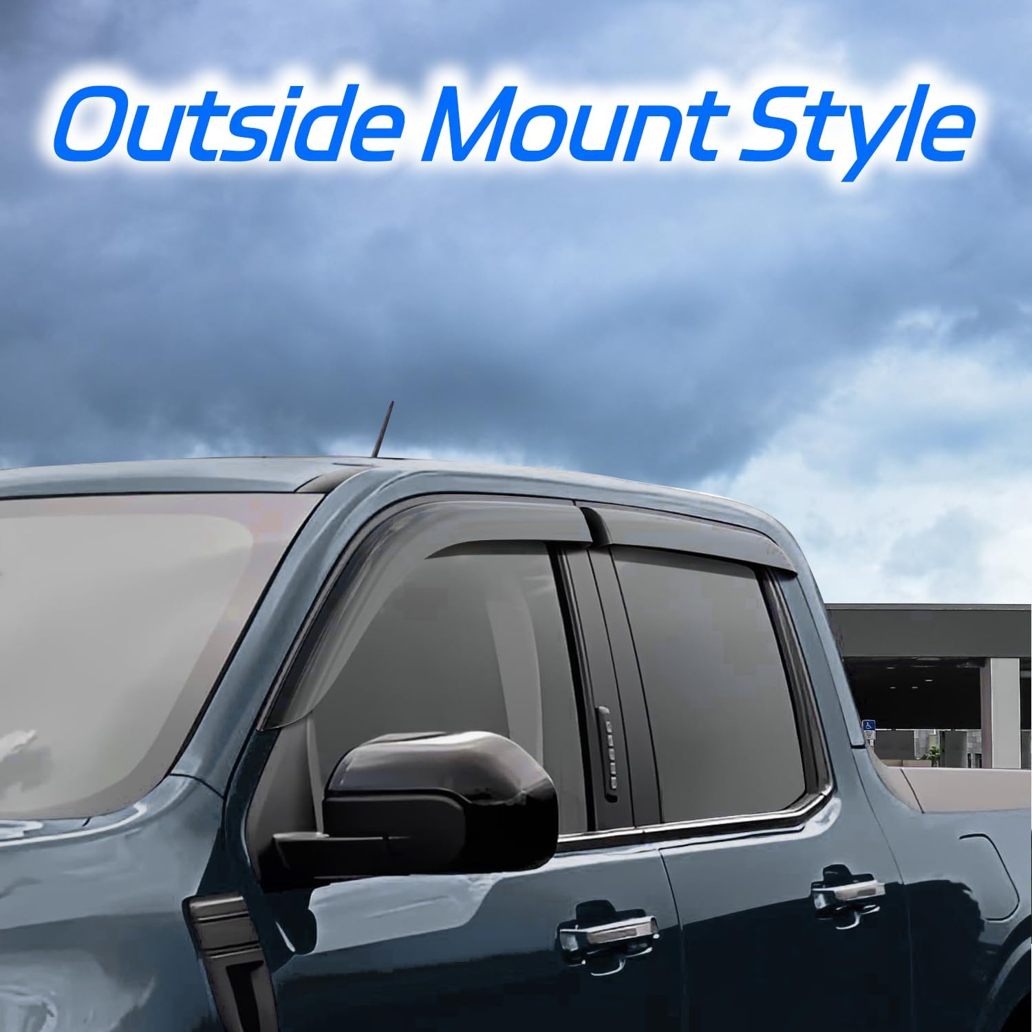 Rain Guards for 2014-2018 Chevrolet(Chevy) Silverado & GMC Sierra 1500 Crew Cab,Window Visors Vent Deflector Shade Smoke for 15-19 Silverado & Sierra 2500HD/3500HD, Tape-On, 4PCS