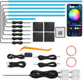 Acrylic Interior Car LED Strip Light with Wireless APP, RGB 10 in 1 with 175 inches 612 LEDs Fiber Optic Car Ambient Lighting Kits, Dynamic Music Sync Neon LED Strip Lights for Car