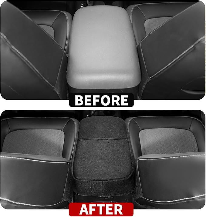 JeCar Armrest Pad Cover Neoprene Center Console Cushion Interior Accessories Compatible with Chevy Colorado & GMC Canyon 2014-2022, Black