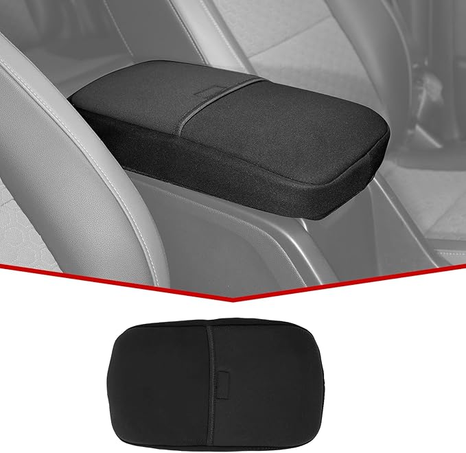 JeCar Armrest Pad Cover Neoprene Center Console Cushion Interior Accessories Compatible with Chevy Colorado & GMC Canyon 2014-2022, Black