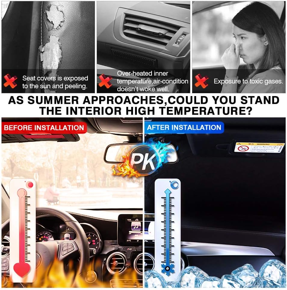 KUST Windshield Sun Shade for 2017-2024 Nissan Armada Accessories Custom Fit Sunshade Window Sun Visor Protector Foldable Blocks UV Rays Keep Your Car Cooler