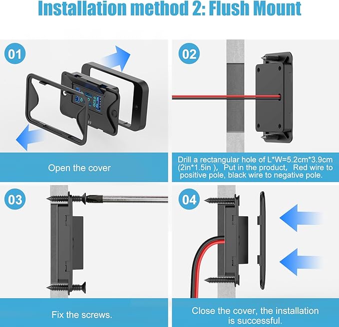 78W 4 Port 12V USB Outlet Wall Mount, Dual 36W PD & Dual 18W QC3.0 Lightweight Surface Mount Charger Socket Panel with Button Switch for Bus RV Truck Marine Golf Cart