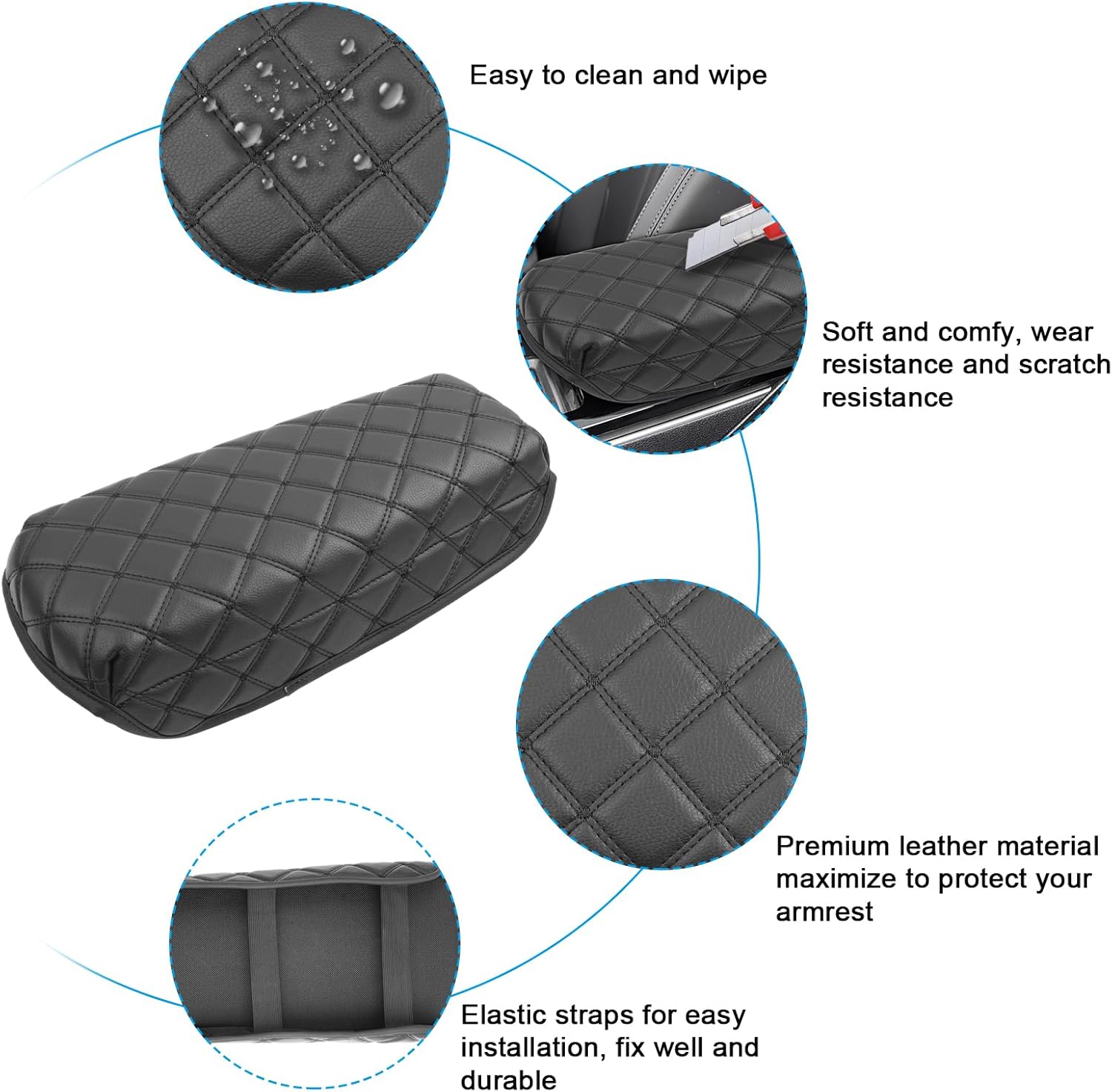 SXCY for 2025 Kia K5 Armrest Cover for Kia K5 2021-2025 Accessories 2021-2025 K5 Center Console Cover Pad 2024 2025 K5 Middle Console Cover Pad(Black Plaid Pattern)