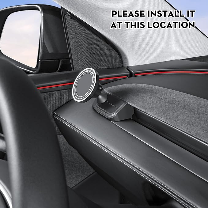 Car Phone Mount for Tesla New Model Y Juniper 2026 Magnetic Dashboard Phone Holder for 2024-2026 Model 3 Highland Accessories for All Smartphone