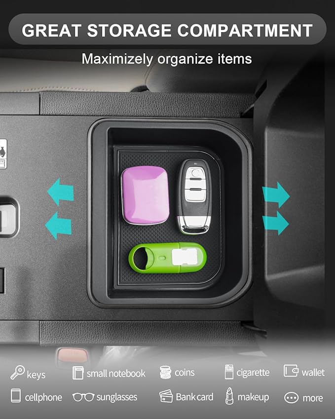 CDEFG Center Console Cool Box Organizer for Lexus GX 550 (2024-2026)/ (2024-2026) Toyota Land Cruiser Prado 250 Armrest Storage Box ABS Insert Tray Accessories (Only Fit Cool Box)