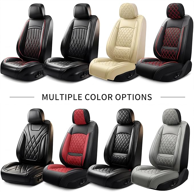 Fit TSX Car Seat Covers for Acura TSX 2003-2014 - Premium Leather, Waterproof, All-Weather, Airbag Compatible, Anti-Slip, Breathable, Easy Install, Seat Protectors, Full Set, Black