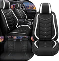 CTDS Car Seat Covers for Toyota RAV4 2000-2026, Stylish Sport Seat Cover, Premium Nappa Leather Car Seat Cover. Automobile Seat Covers Sets.(Standard 5 Seats/Black White)