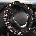 Peony Flower Steering Wheel Cover Women Men Elastic Stretch Soft Car Wheel Protector Universal Breathable No-Slip Car Accessories for Truck Van SUV Auto Fit 14-15 Inches