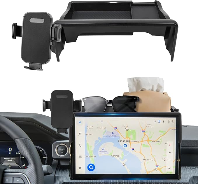 Car Phone Holder Compatible with Honda CRV CR-V 2023-2025 2026 7/9 inch Screen Cell Phone Mount with Dash Organizer Dash Storage Box 360° Rotation