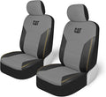 Cat FlexHybrid Car Seat Covers, Gray Premium Faux Leather + Mesh Seat Covers for Cars Trucks SUV, Universal Fit Car Seat Covers Front Seats Only, Automotive Interior Covers, Ideal Truck Seat Covers