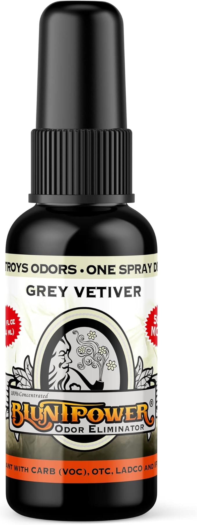 BluntPower Concentrated Odor Eliminator and Diffuser Oil - Room Deodorizer, Odor Eliminator, and Smoke Eliminator Spray - Premium Oil Based Air Freshener & Odor Eliminator Spray - (Grey Vetiver, 1 Pack)