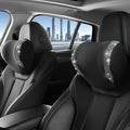 2 Pack Diamond Car Neck Pillow for Women, Memory Foam Neck Pillow for Chair for Lower Back Pain Relief, Car Headrest Pillow with Adjustable Strap, Comfort Softness Neck Support Pillow(Black)