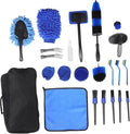 LIFKOME 25pcs Car Detailing Brushes Set Car Cleaning Kit Carrying for Including Tire Brushes Vent Wheel Cleaners Versatile Wash Tools