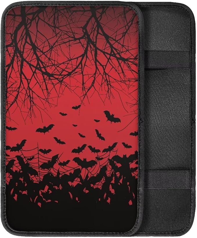 Blood Branch Bat Auto Armrest Box Cover Car Arm Rest Seat Storage Box Mat Arm Rest Cushion Pads Dog & Cat Paws Protector Universal Fit for SUV/Truck/Vehicle