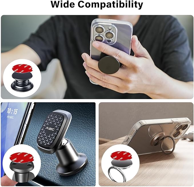 APPS2Car 10 Pack 3M Double Sided Adhesive Pads for Socket Mount Base Circle Adhesive Replacement VHB Sticky Tape for Phone Collapsible Grip & Stand Back 1.38 Inches (35mm)