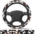Elastic Car Steering Wheel Cover, Universal 19 inch Non-Slip Breathable Neoprene Steering Wheel Protector, Car Accessories for Women Men Fit Auto, Suvs, Truck Trendy Cow Spots