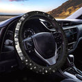 SEANATIVE Gray US Flag Auto Steering Wheel Cover Auto Interior Protector Accessiores,Non-Slip Universal fit 15 inch, for Van Car Sedan SUV