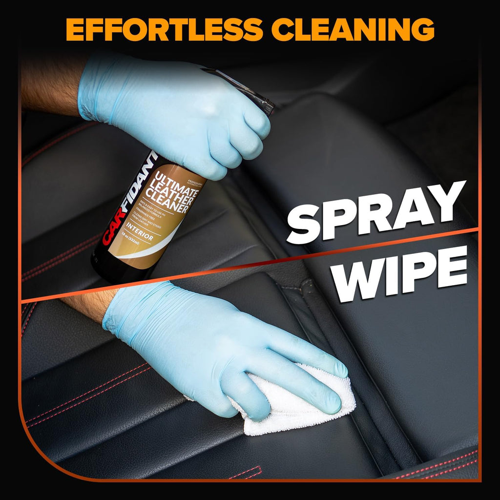 Carfidant Ultimate Leather Cleaner & Stain Remover for Cars - Cleans and Restores Seats, Coach, Purses, Handbags, Furniture, Shoe, Boot, Sofa and Interior