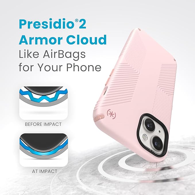 Speck Pink iPhone 15 Plus Case - MagSafe Presidio2 Grip