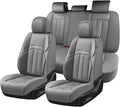Coverado Car Seat Cover, Cover for Cars Full Seat, Premium Leather, Universal Fit Waterproof Seat Protectors, Car Seat Cushion Non-Slip for Most Cars-Gray