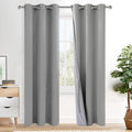 XWZO 100% Blackout Curtains with Tiebacks- 2 Thick Layers Completely Shaded Window Treatment Thermal Insulated Lined Drapes with Grommets for Bedroom/Laundry, Light Grey, W42 x L84, Set of 2 Panels