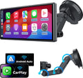 10.26" Wireless Apple Carplay Screen for Car, Secure Strong Bracket, Portable Apple CarPlay& Android Auto Car Stereo with GPS Navigation, Bluetooth, Mirror Link, Voice Control,Fits All Vehicles