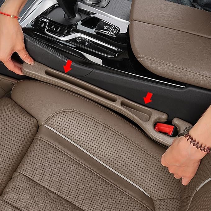 YLXGT Car Seat Gap Filler Organizer Universal for Car SUV Truck Accessories Seat Gap Plug Blocker with Storage Slot Brown 2 Pack