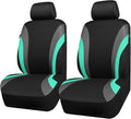 CAR PASS Line Rider Sporty Front Seat Covers,Mint Car Seat Covers Two Front Seats Only for Cute Women Girl, Airbag Compatible,Universal Fit Sedans,Cars,Vans,SUV,Truck(Black and Mint)