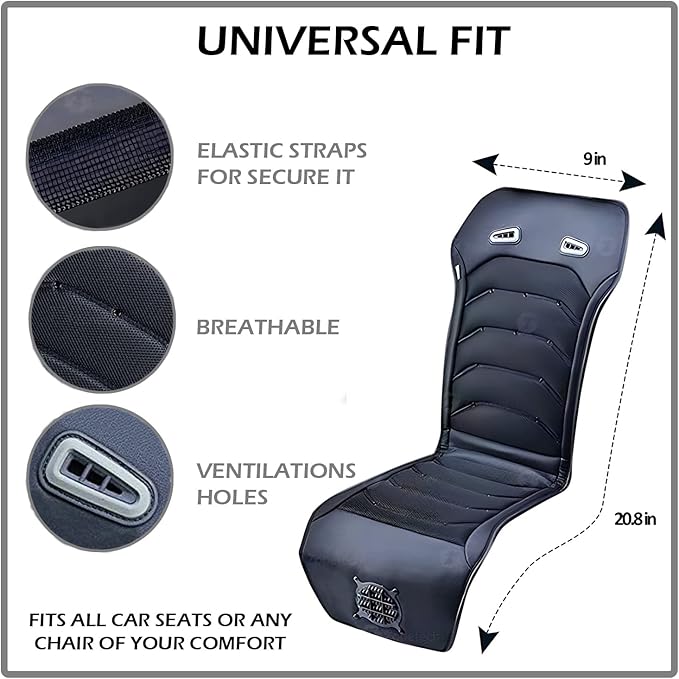 ZONETECH Cooling Car Seat Cushion - Black 12V Automotive Comfortable Massager Cooler Pad-Air Conditioned Air Circulation for Hot Weather