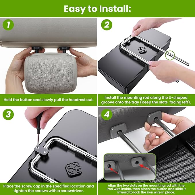 Front Center Console Organzier Headrest Tray Compatible with 2011-2025 2026 Ford F150 F250 F350 F450 F550 F650, Jump Seat Storage Container Box Armrest Table Desk Insert Accessories (Jump Seat Only)