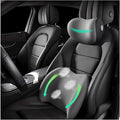 Car Headrest & Lumbar Support Cushion Ergonomic Car Seat Neck Back Rest Pillows Orthopedic Memory Foam Head Rest and Lower Lumbar Support Pillow Set Backrest Driving Seat Office Chair Support (Grey)