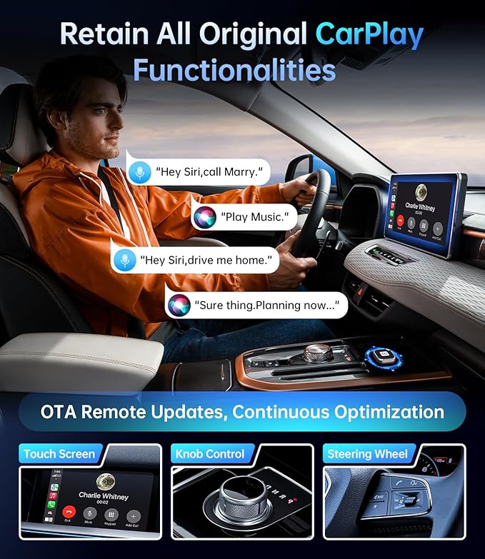 YUHUO Wireless Carplay Adapter, Wired CarPlay to Wireless,Mini USB Design for Car Play&Android Auto, 2025 Upgrade Easy Use Fast Stable Connection for iPhone (Gray)