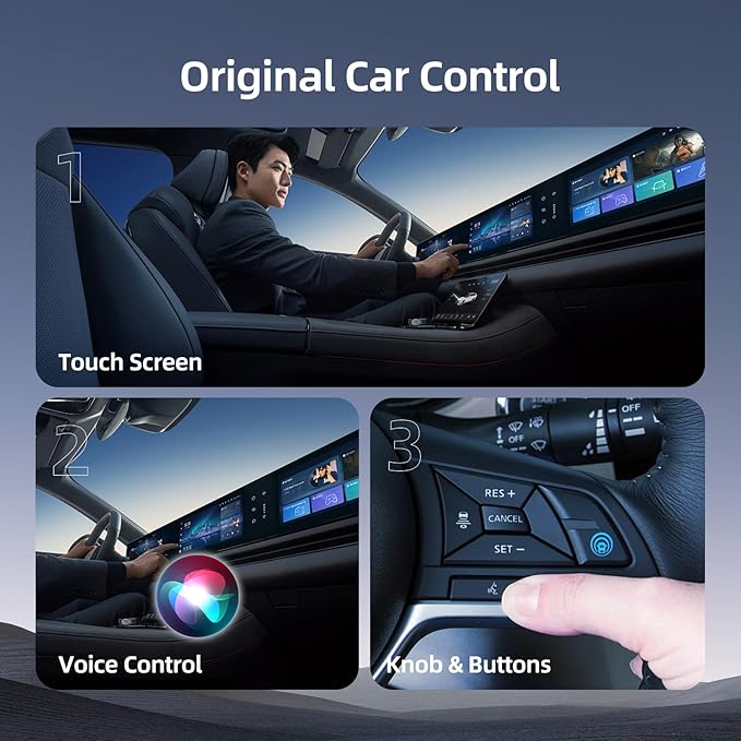 2-in-1 Wireless CarPlay Android Auto Adapter, Dual Chips, Heat Vent Car Play Dongle Compatible with Factory-Installed Wired CarPlay & AndroidAuto Features Car from 2016, for iPhone & Android Phone