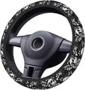 Flower Sugar Skull Steering Wheel Cover Women 15 inch Anti-Slip Sweat Absorption Steering Wheel Covers Cute Car Accessories Decor Car SUV Sedan Vans Truck Protector