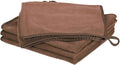 HARFINGTON 4 Pack Microfiber Cleaning Cloth, 14" x 14" Multi-Functional Cleaning Towels Reusable Absorbent Rags with Hook for Car Wash Kitchen Household Window Clean, Brown