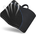 Gel Seat Cushion, for Long Sitting -Double Thick Gel Seat Cushion Breathable Honeycomb Chair Cushion with Non-Slip Cover for Office Chair Car, Wheelchair, Long Trips,Relief Sciatica Pain