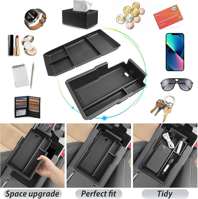 SKTU 2-Pack for 2025 2026 Chevy Equinox Accessories Center Console Organizer for 2025 2026 Chevrolet Equinox (LT/ACTIV/RS) 2025 2026 Equinox Console Tray & Lower Center Console Tray