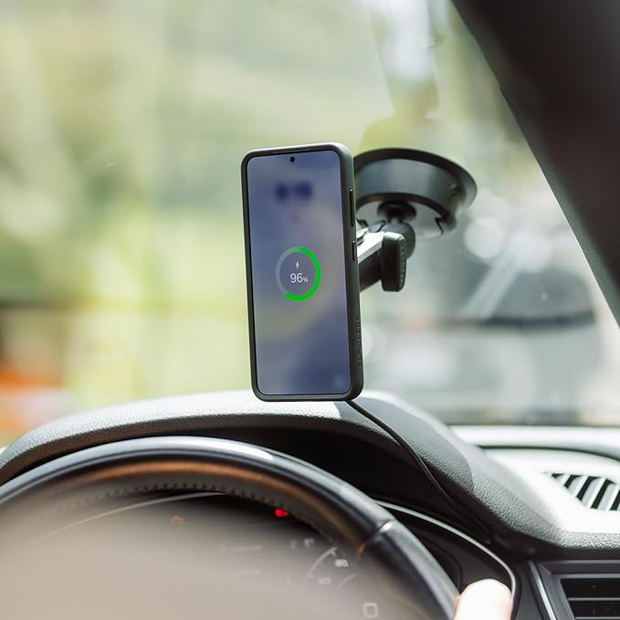 Quad Lock Heavy Duty Suction Car Phone Mount with MAG Phone Case and MAG Wireless Charging Head for iPhone 16 Plus