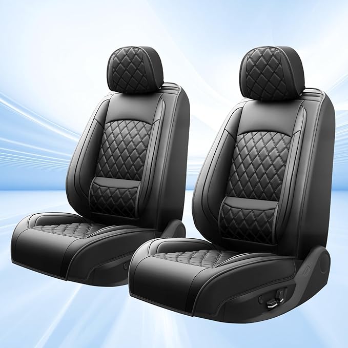 Fit for Venue Seat Covers Compatible with Hyundai Venue 2020-2026 - Waterproof Breathable Leather Automotive Seat Cushions Protector,Only 2 Front seat Covers(Black)