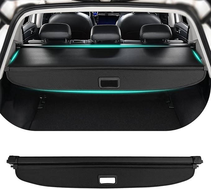 Tecoom Cargo Cover fit for Chevy Blazer EV 2024 Accessories, Retractable Rear Trunk Cover Luggage Security Shade, Anti-Peeping Privacy Screen Protector, Carbon Fiber Texture