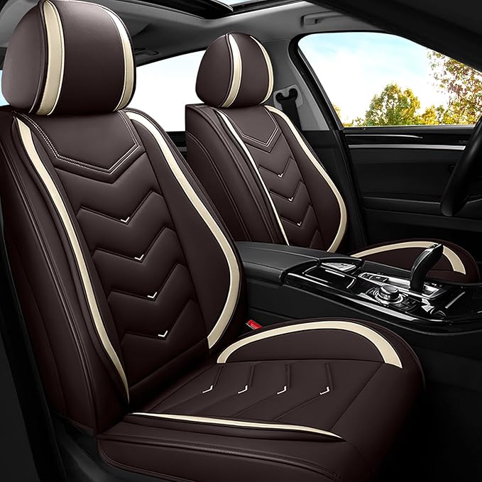 Car Seat Covers for Mercedes-Benz S-Class 2005-2025, Premium Nappa Leather Car Seat Cover, Stylish Sport Seat Covers， Automobile Seat Cover Sets.(Standard 2 Seats/Coffee Color)