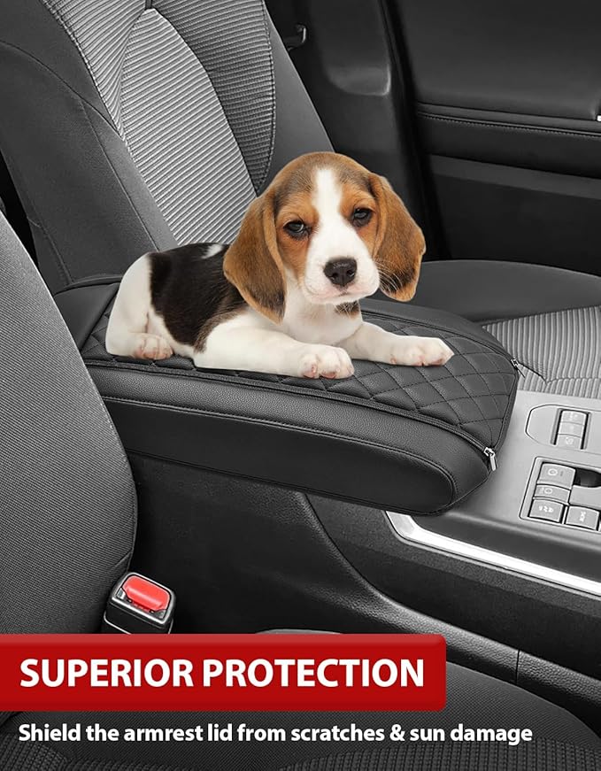 KBH Center Console Armrest Cover for Toyota Highlander 2020 2021 2022 2023 2024 2025, Arm Rest Lid Accessories Cushion Pad, Anti-Scratch, Black