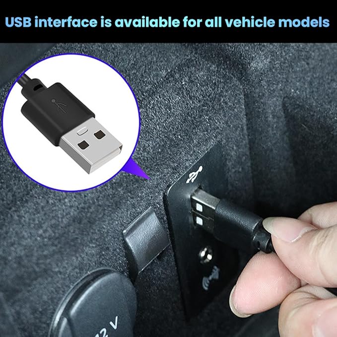 BESULEN Car Interior LED Lights, Automotive Ambient Neon Light Kit with USB Port, Car Accessories, Gifts for Men and Women, 4 in 1 Decoration Lights for Car, Garden, Home, Party（Pink）