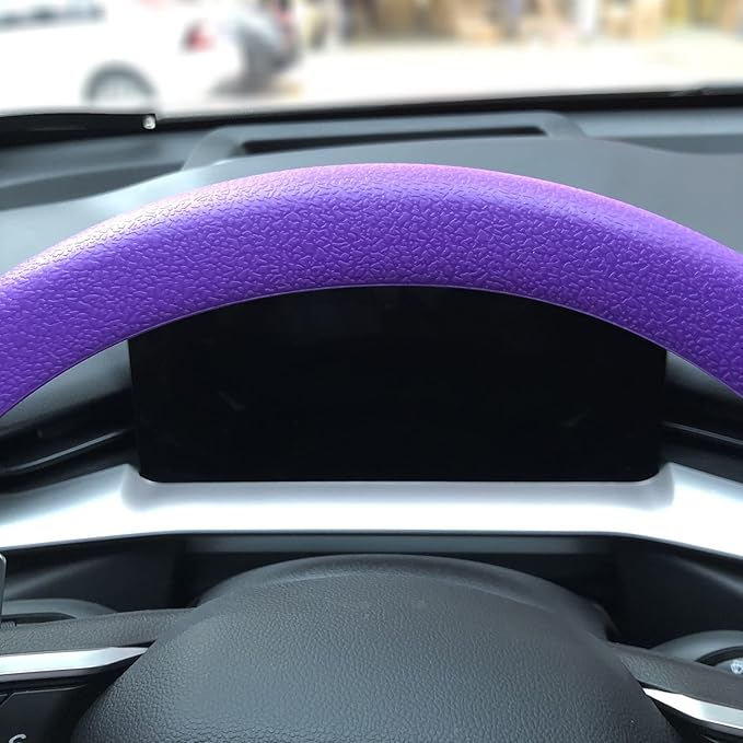 Purple Car Steering Wheel Cover: Universal RPKEY 13.5 to 15 inches Silicone Steering Cover Compatible with Most Car Models Fit for Round Shape D Shape