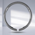 Car Steering Wheel Cover Carbon Fiber Snap On Steering Wheel Accessories Wrap 14.5-15 inch Universal Grip Anti-Skid Protector, Glossy Silver