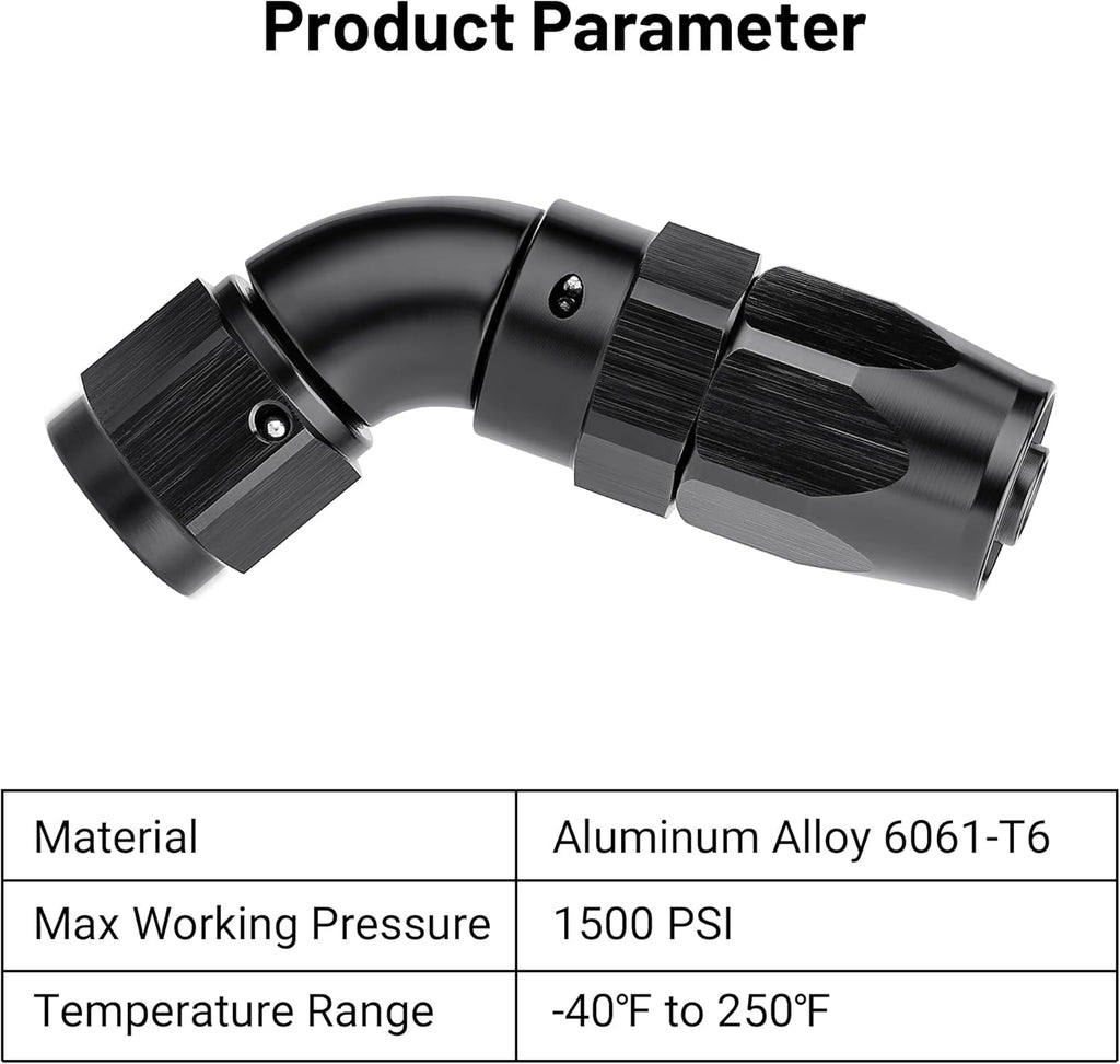 EVIL ENERGY 6AN 60 Degree One Piece Full Flow Hose End Fitting Swivel For CPE Braided Hose